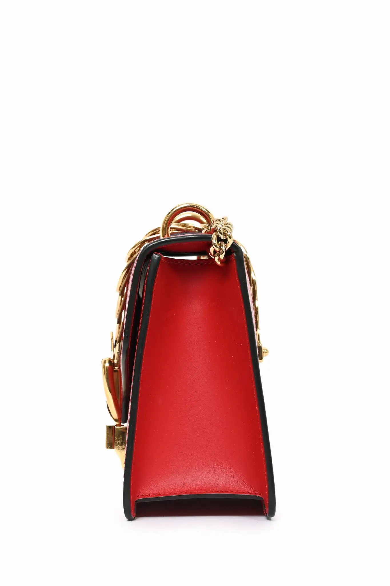 Gucci Red Leather Mini Sylvie Top Handle With Strap