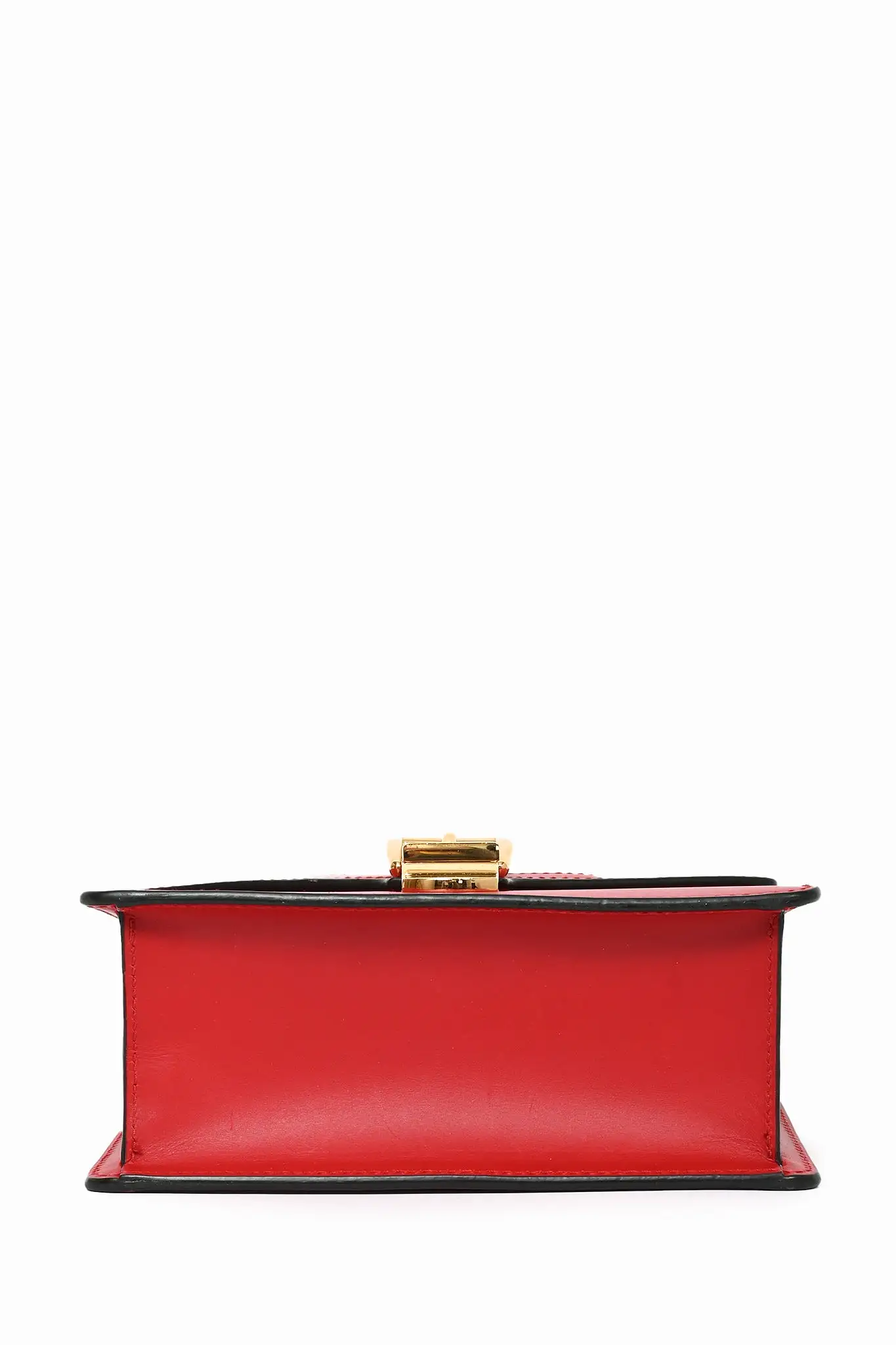 Gucci Red Leather Mini Sylvie Top Handle With Strap