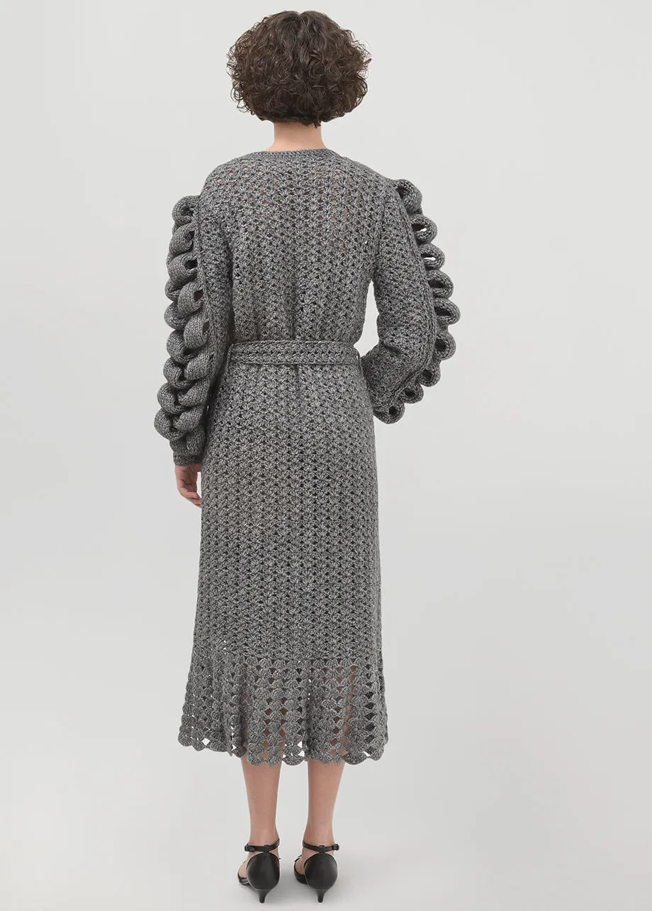 HAND KNITTED GRAY COAT