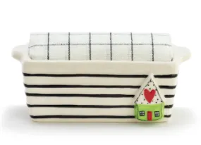 Home & Stripes Mini Loaf Pan with Towel