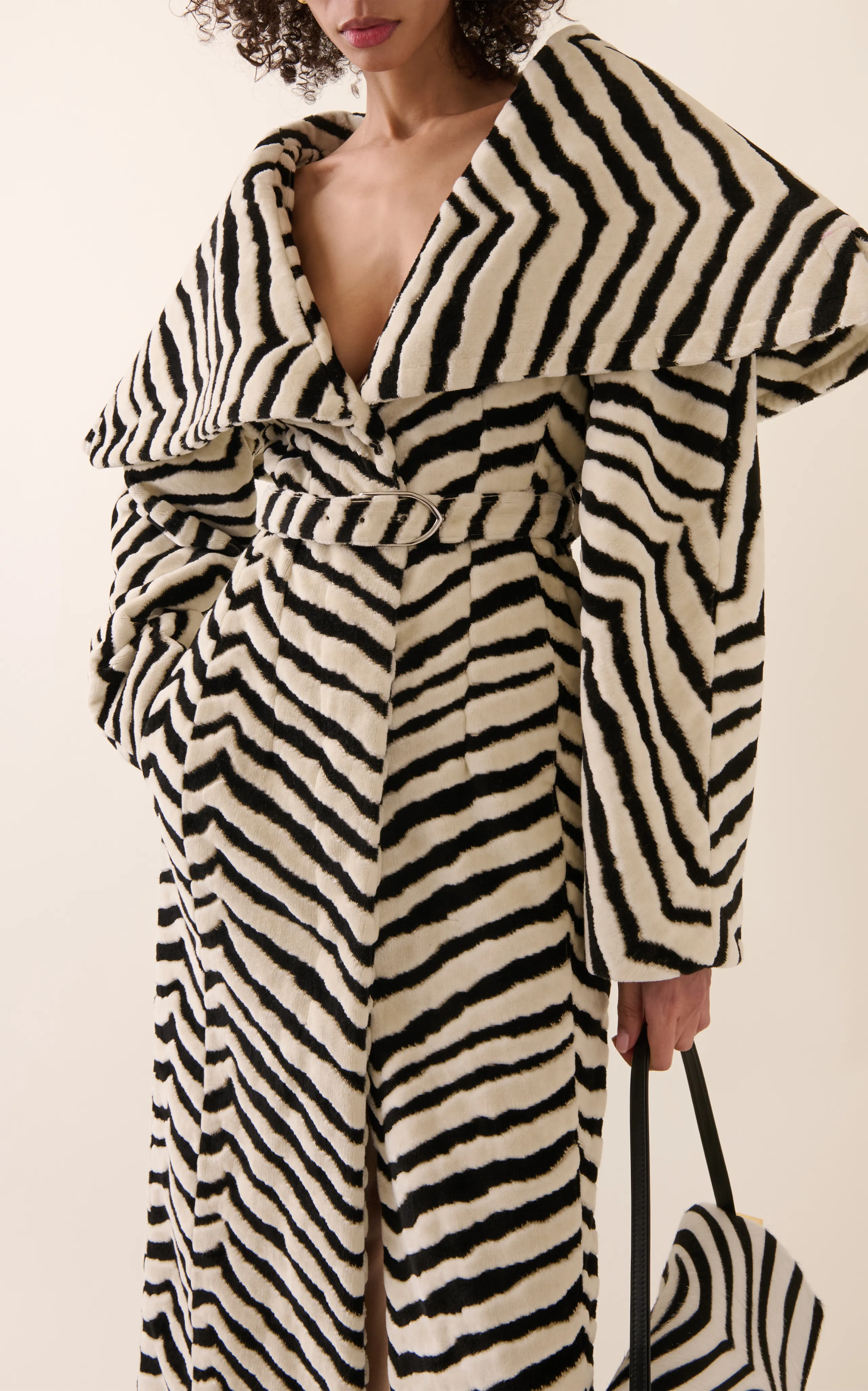 Jacquemus Caruso Zebra-Jacquard Cotton Coat