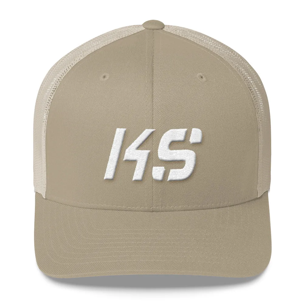 Kansas - Mesh Back Trucker Cap - White Embroidery - KS - Many Hat Color Options Available