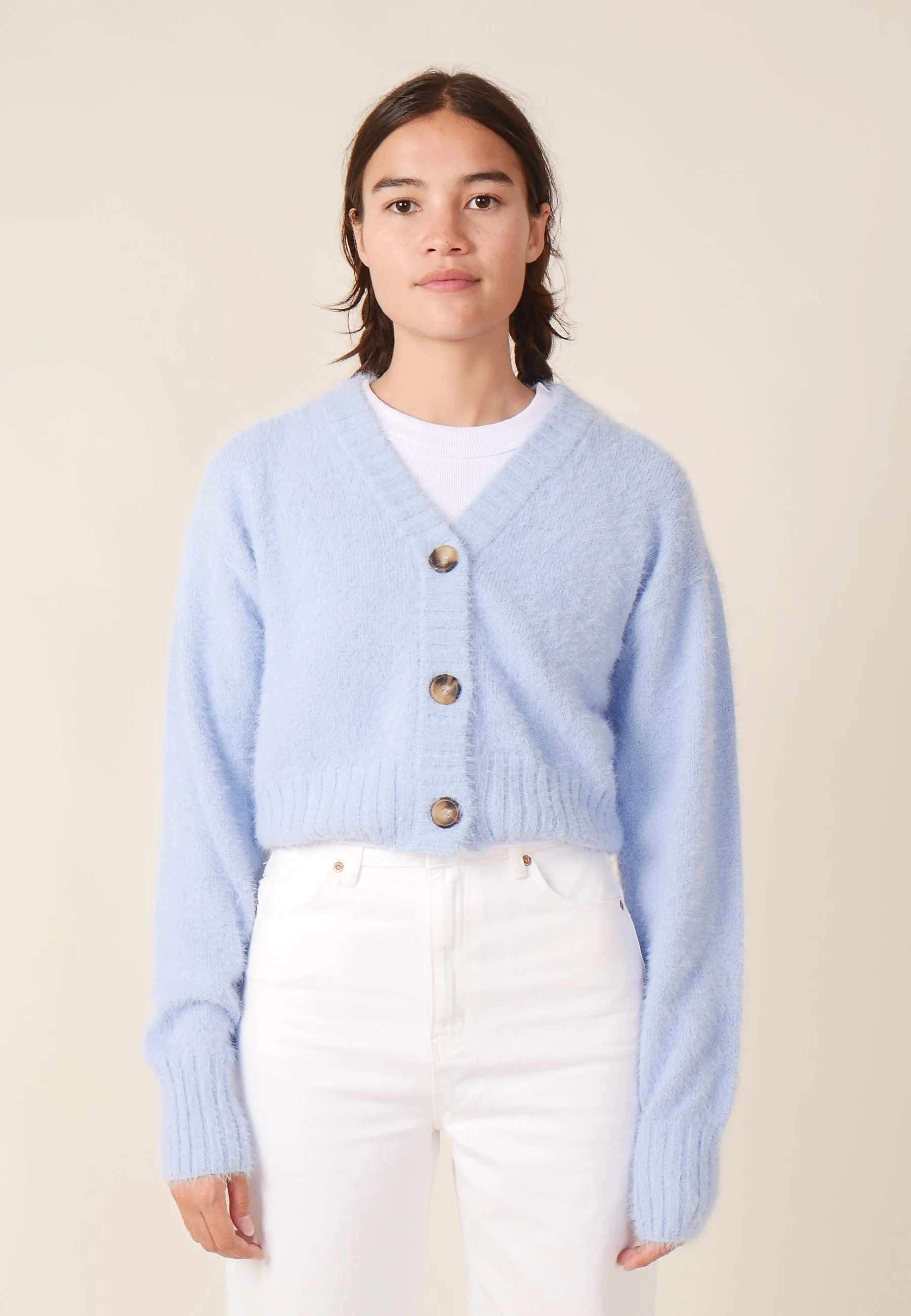 Kate Knit Cardigan - powder blue