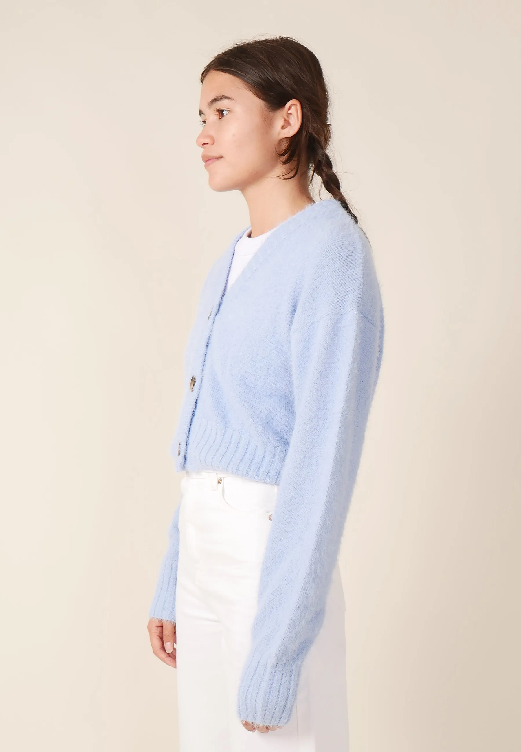 Kate Knit Cardigan - powder blue