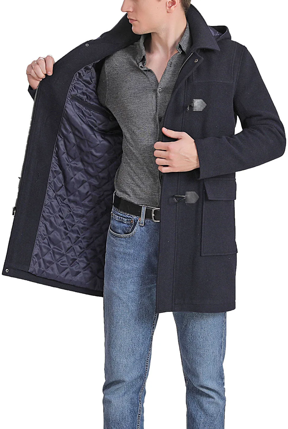 Landing Leathers Men Mason Wool Blend Duffle Toggle Coat