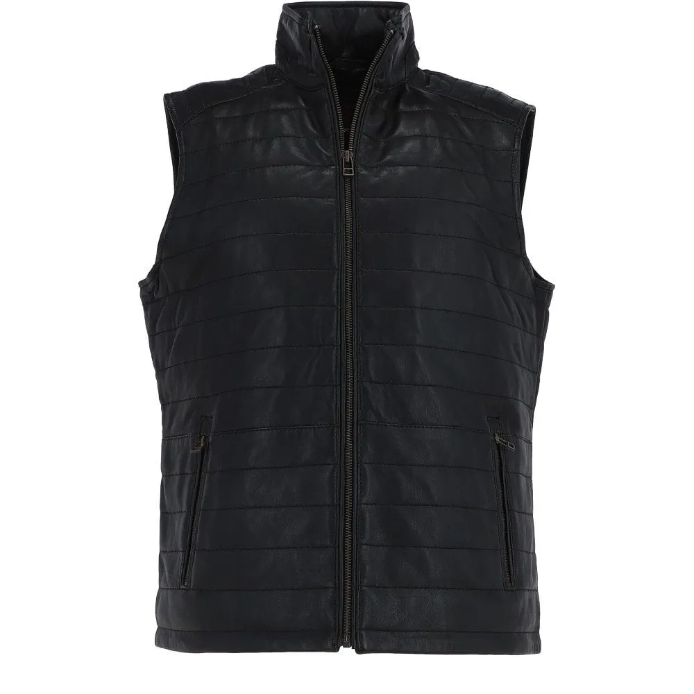 Leather Body Warmer Black: Massimo Gillet 1