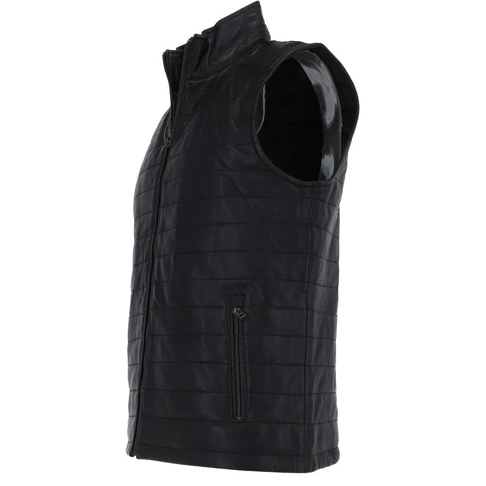 Leather Body Warmer Black: Massimo Gillet 1