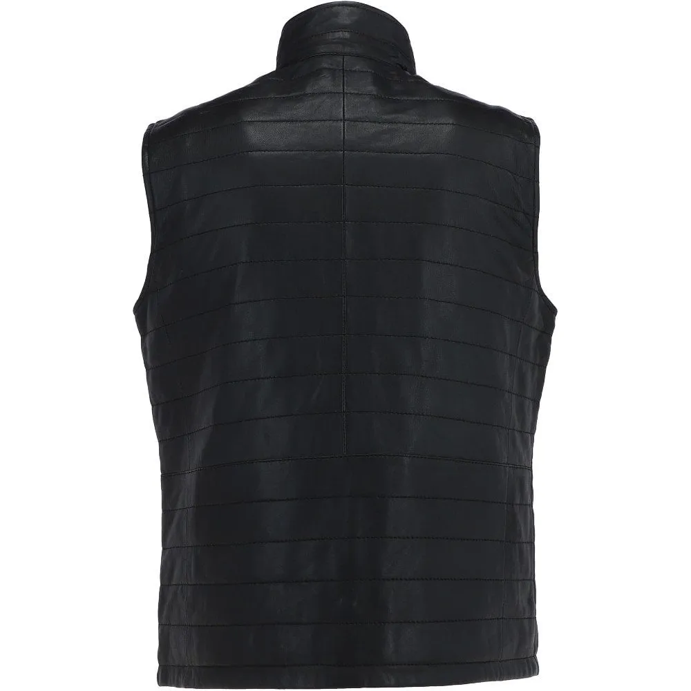 Leather Body Warmer Black: Massimo Gillet 1