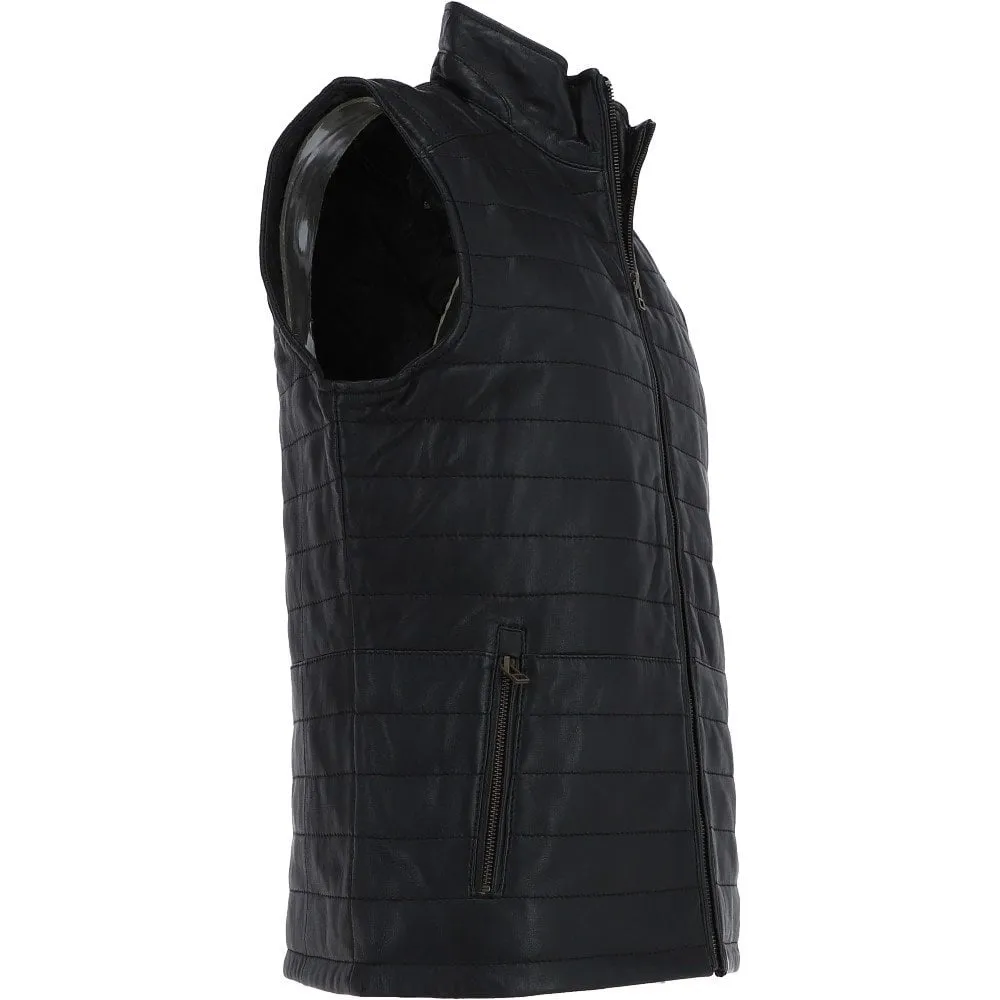 Leather Body Warmer Black: Massimo Gillet 1