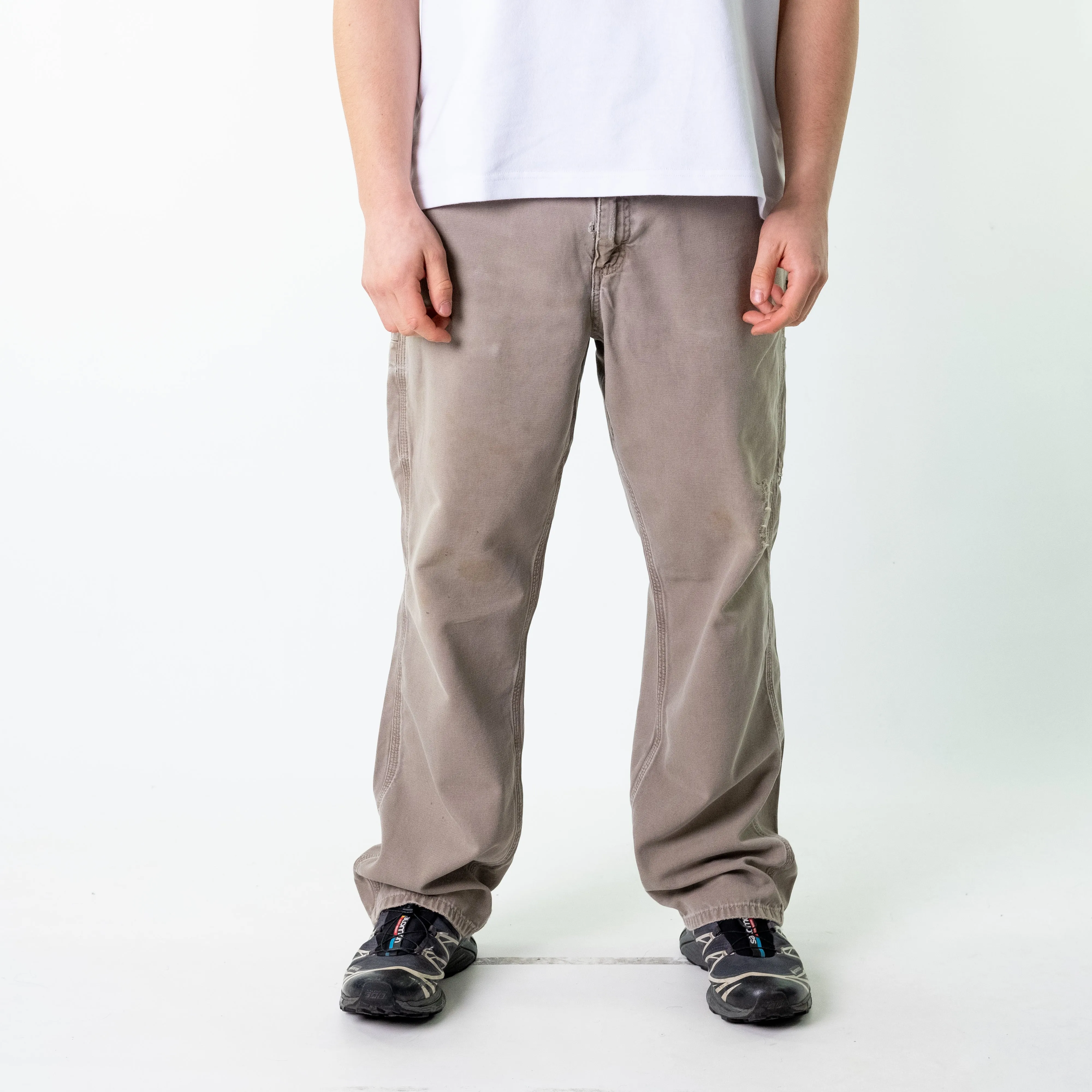 Light Grey 90s Carhartt  Cargo Skater Trousers Pants Jeans (36x32)