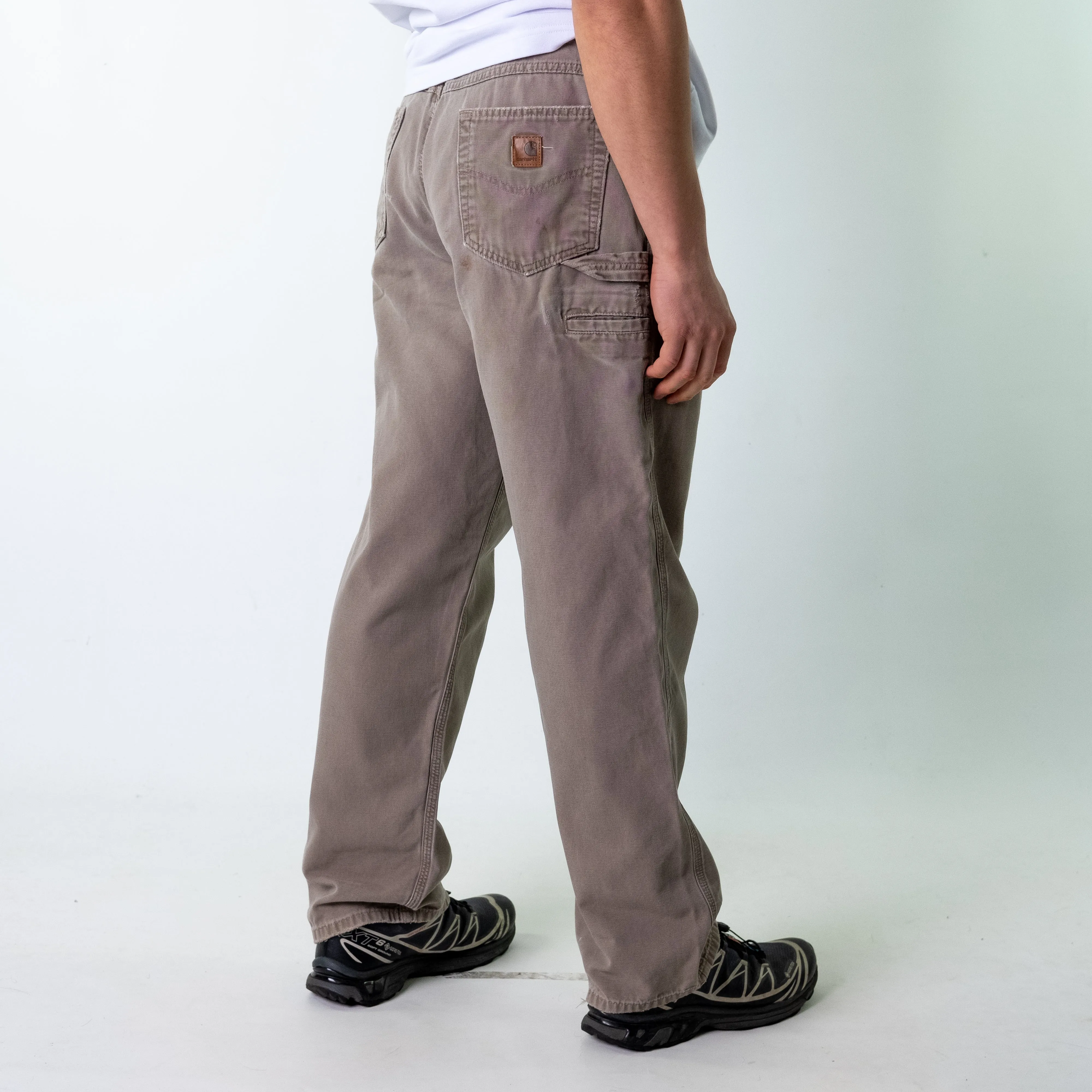 Light Grey 90s Carhartt  Cargo Skater Trousers Pants Jeans (36x32)