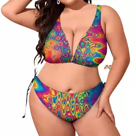 Liquid Splatter Plus Size Bikini