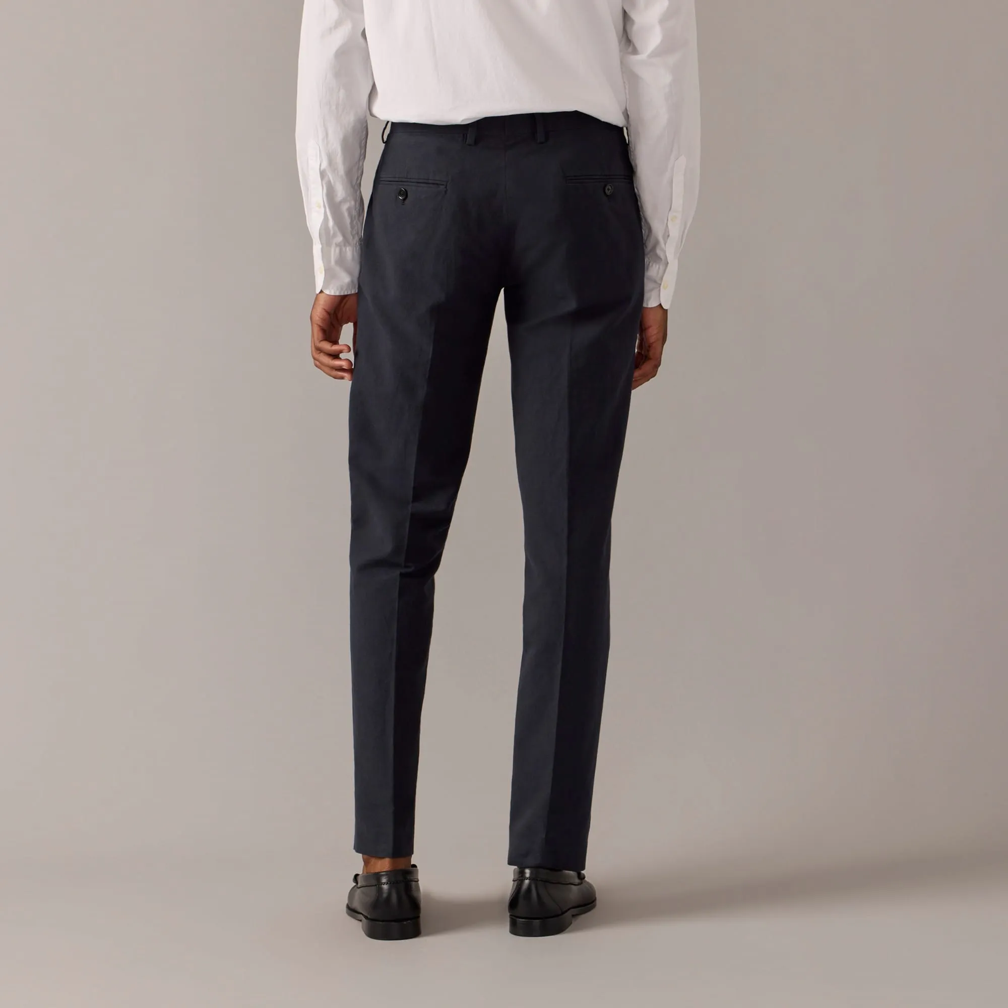 Ludlow Slim-fit unstructured suit pant in Irish cotton-linen blend