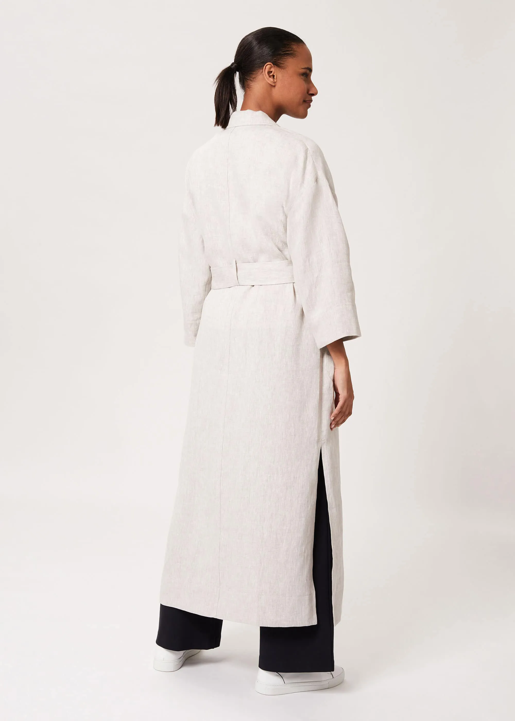 Maeve Linen Wrap Trench Coat 