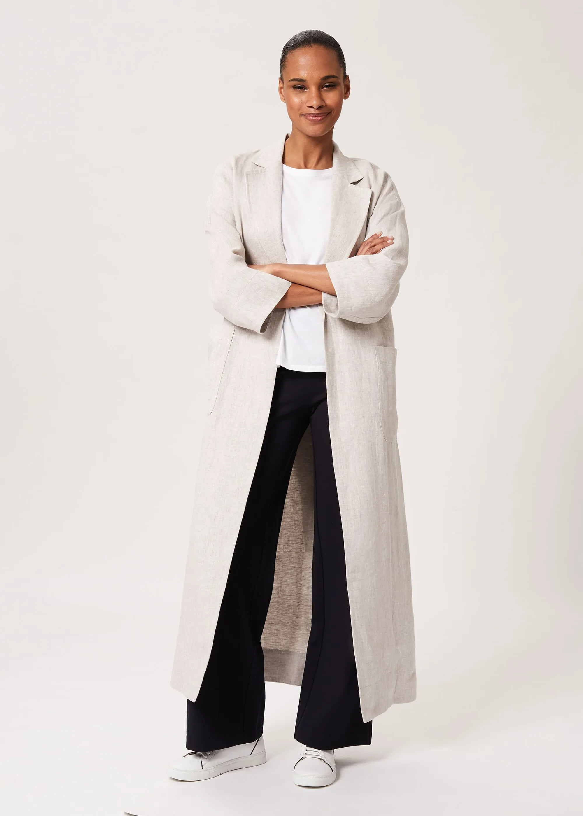 Maeve Linen Wrap Trench Coat 