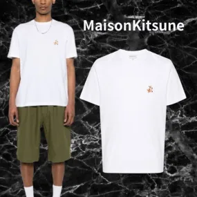 MAISON KITSUNE  |Cotton Short Sleeves Logo Designers T-Shirts