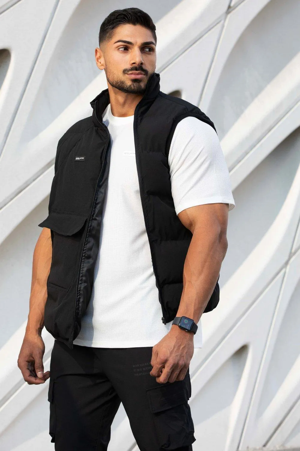 Man Active Gym Technical Puffer Body Warmer | boohooMAN UK