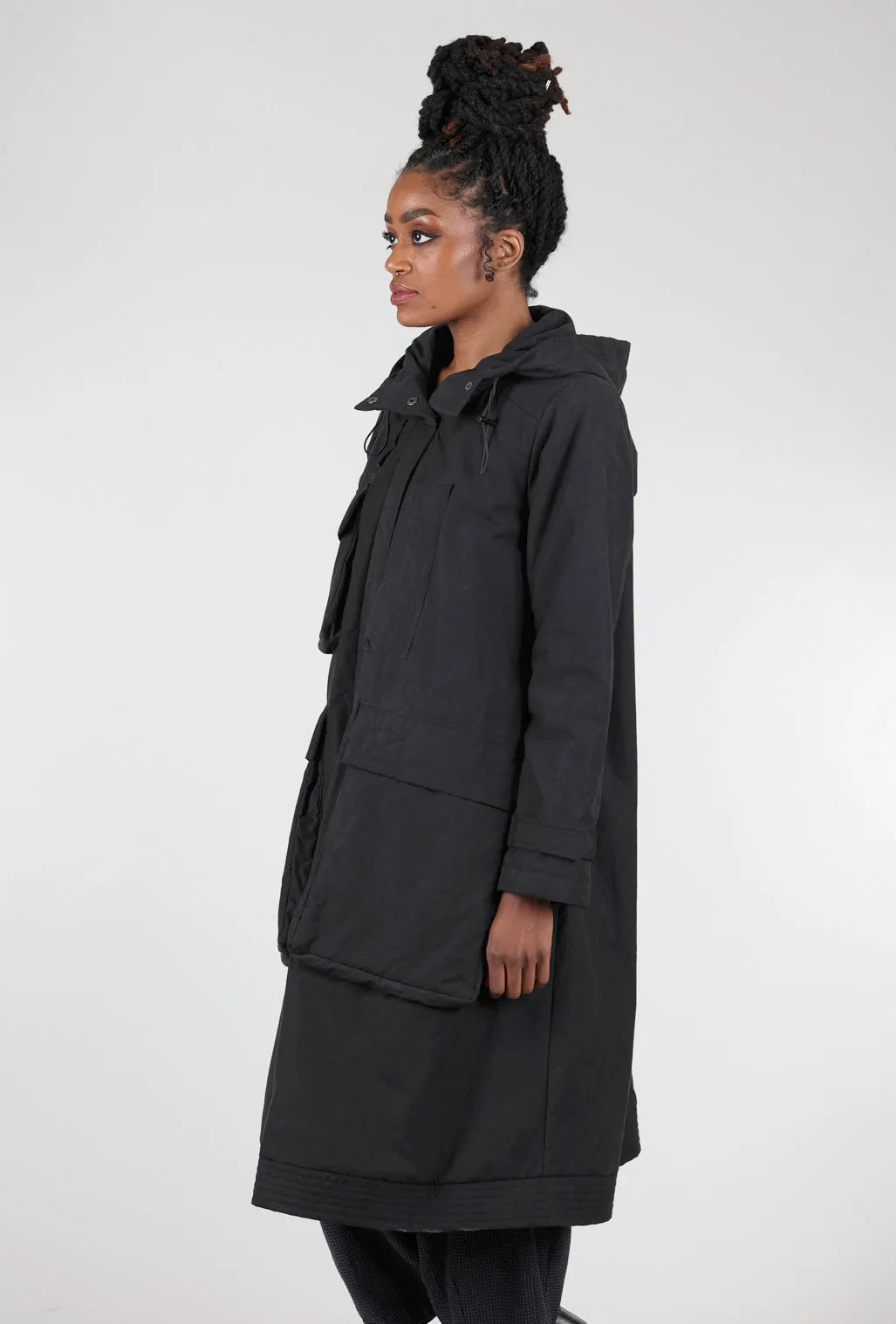 Many Pockets Coat, Black