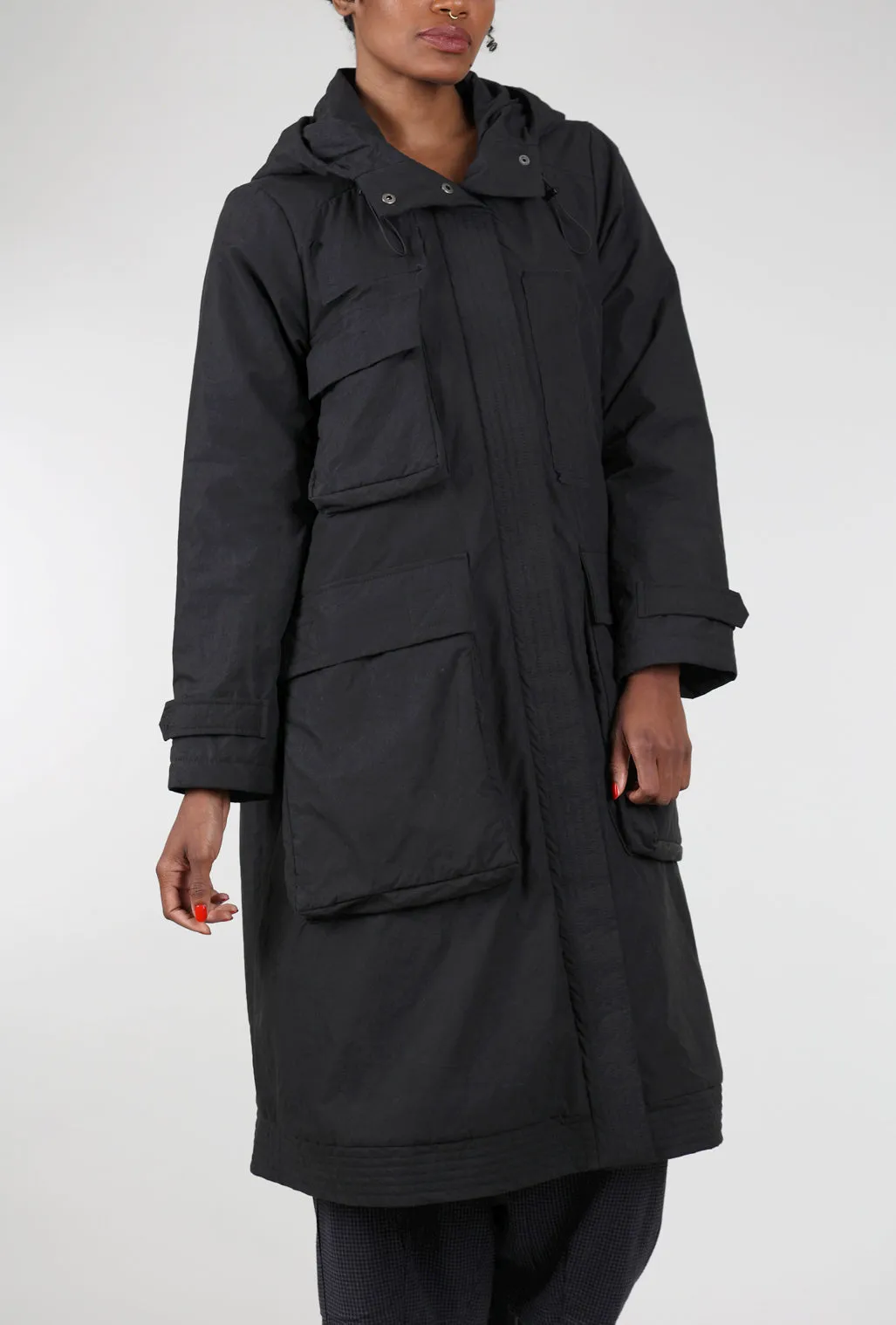 Many Pockets Coat, Black