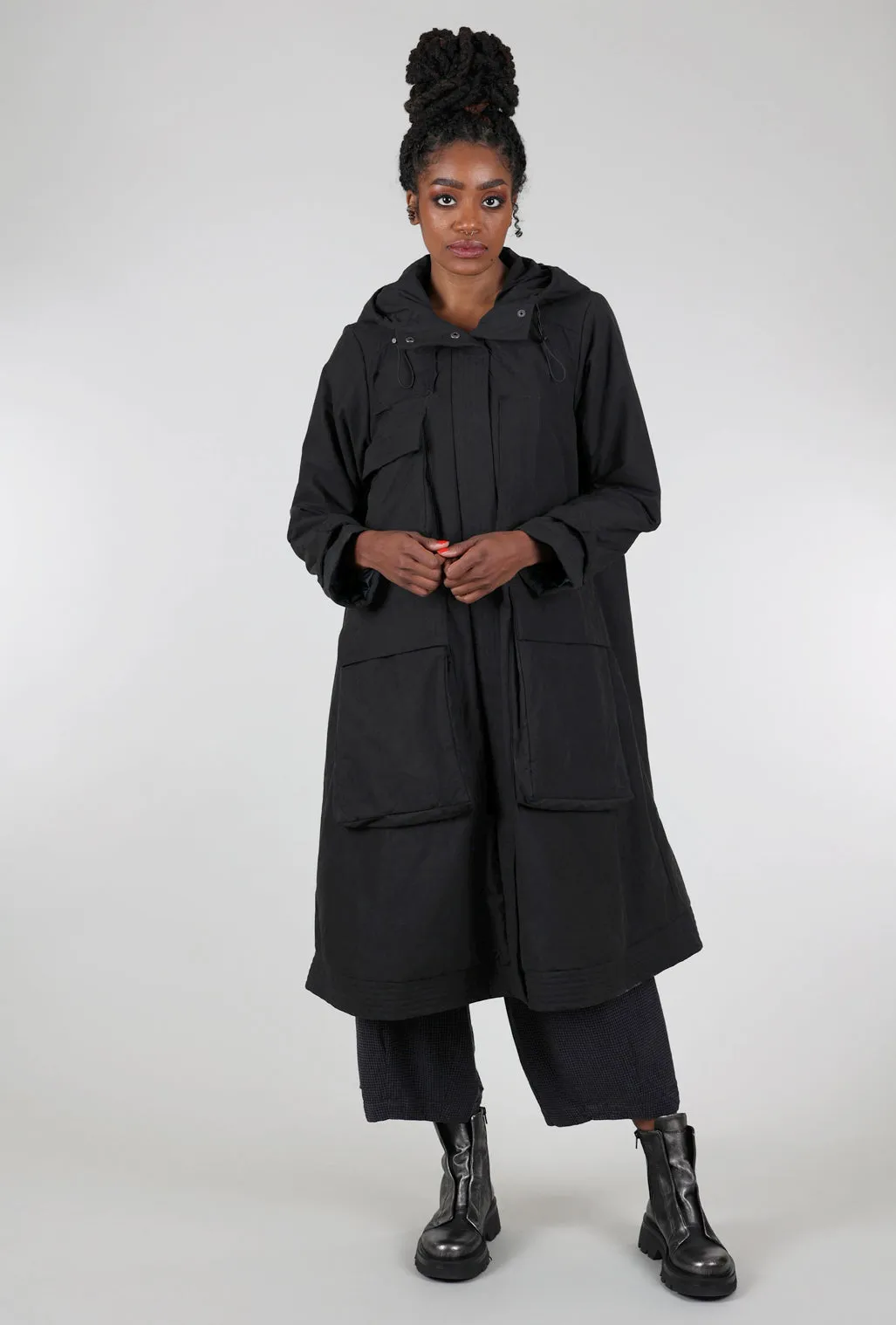 Many Pockets Coat, Black