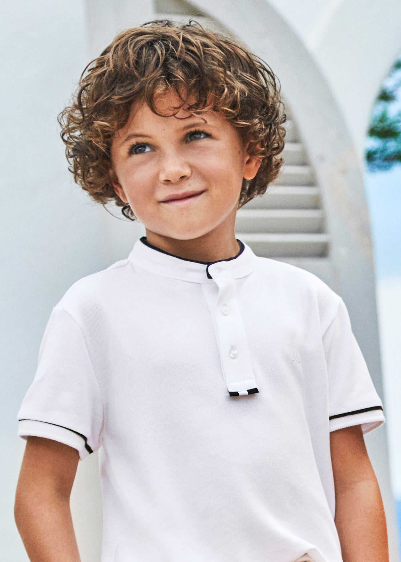 Mayoral Mini Polo with Mandarin Collar_ 3102