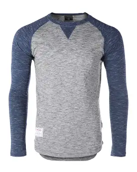 Men Athletic Fit Baseball Retro Contrast Long Sleeve Raglan T-Shirt