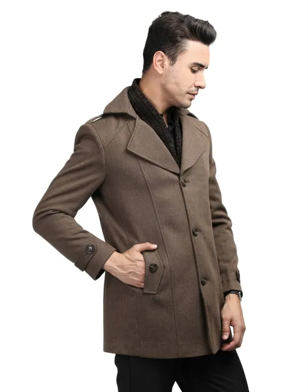 Men Coat Cinnamon Color