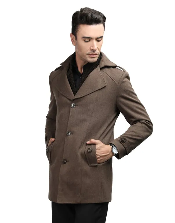 Men Coat Cinnamon Color