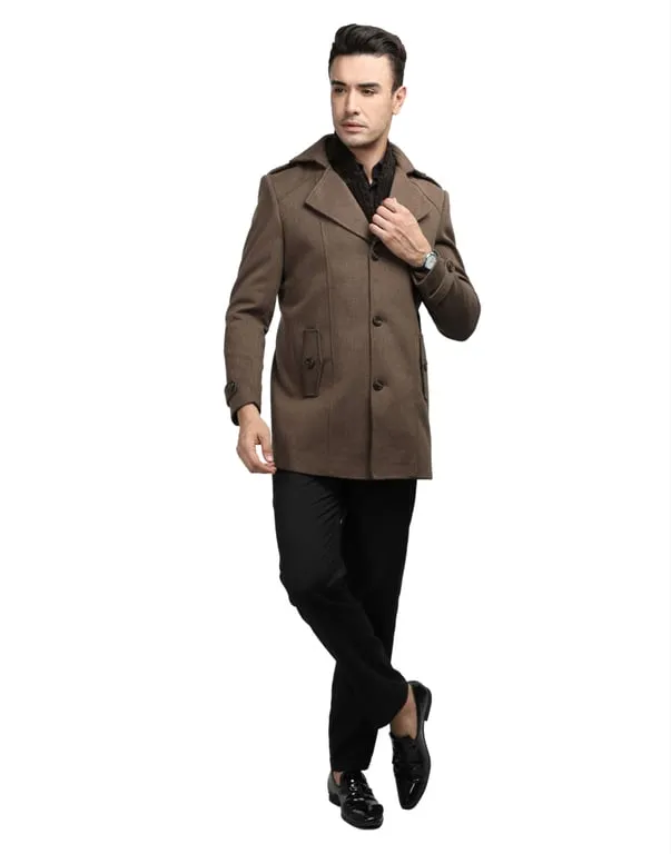 Men Coat Cinnamon Color