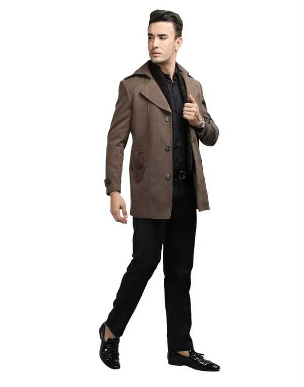 Men Coat Cinnamon Color