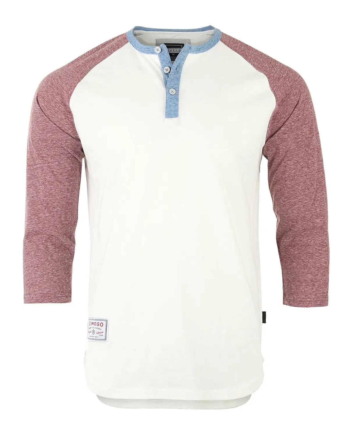 Men's 3/4 Sleeve Baseball Retro Raglan Henley Shirt