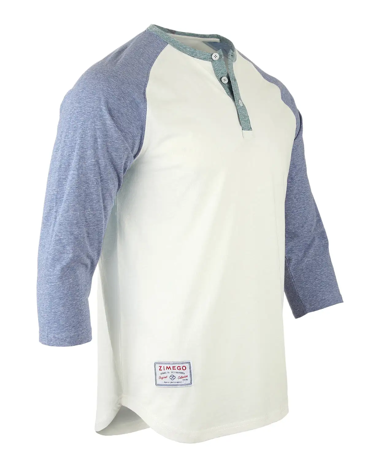 Men's 3/4 Sleeve Baseball Retro Raglan Henley Shirt