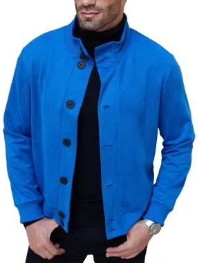 Men's Fashion Suede Stand Collar Jacket