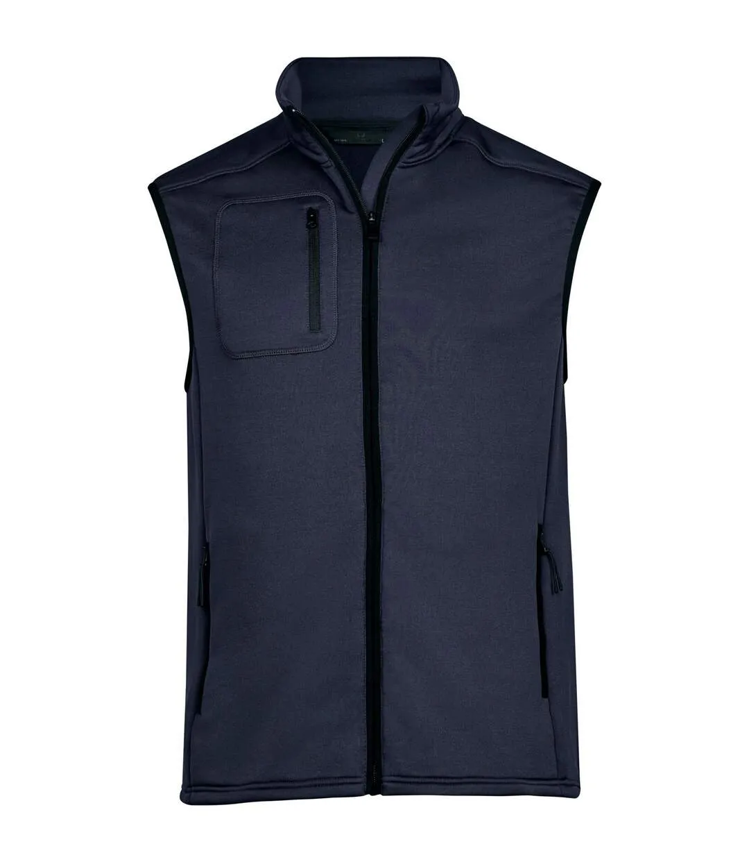 Mens fleece stretch body warmer navy Tee Jays