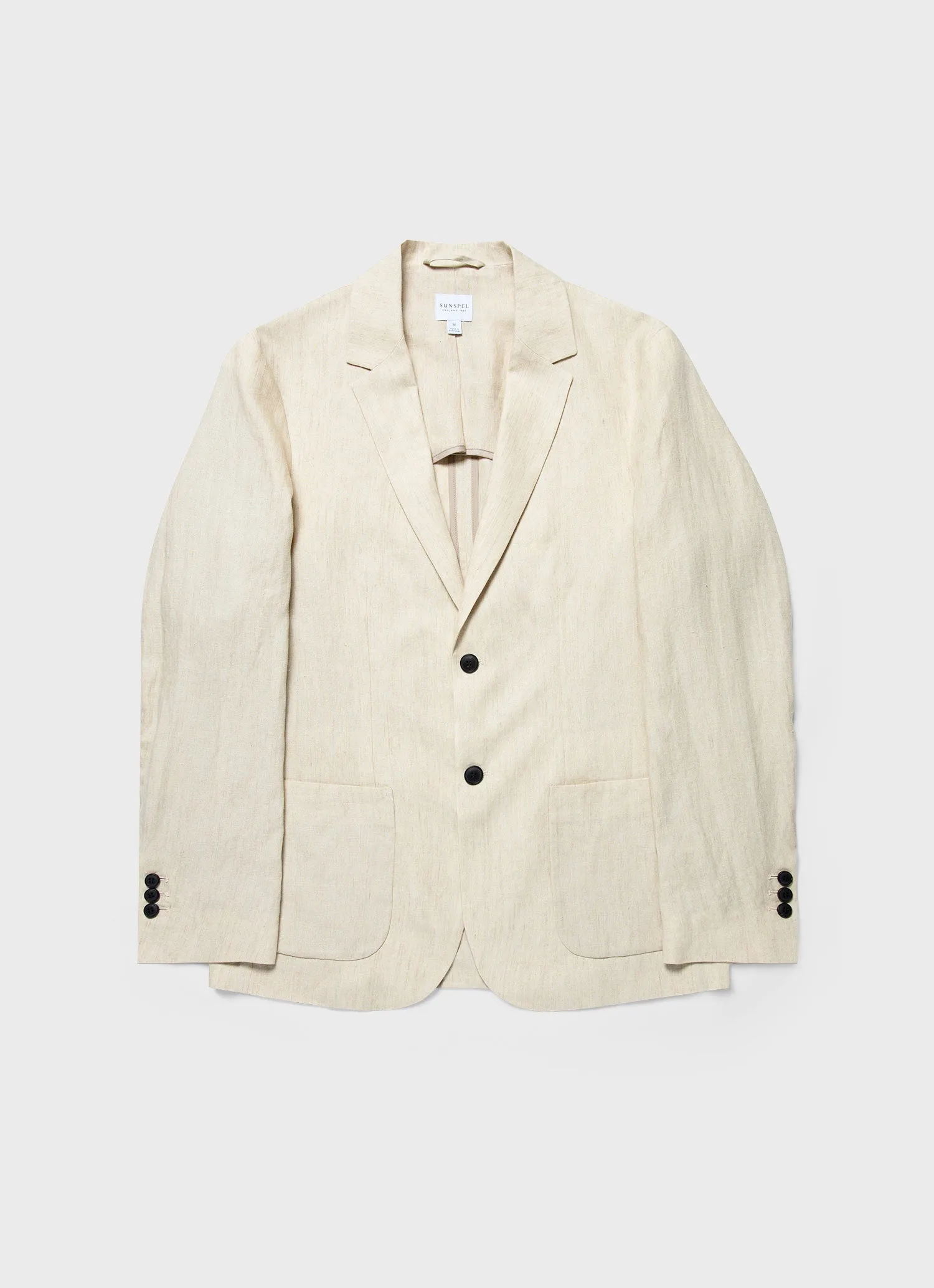 Men's Linen Unstructured Blazer in Light Sand