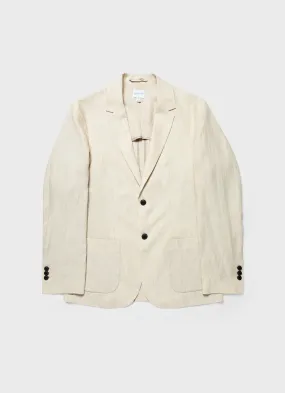 Men's Linen Unstructured Blazer in Light Sand