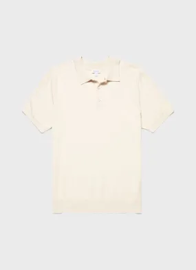 Men's Sunspel x MR PORTER Racked Stitch Polo Shirt in Ecru