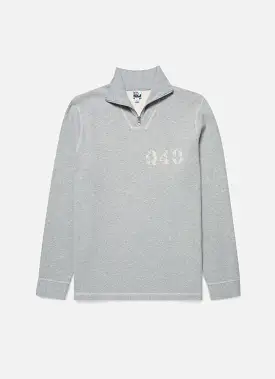 Men's Sunspel x Nigel Cabourn Half Zip Sweatshirt in Light Grey Melange