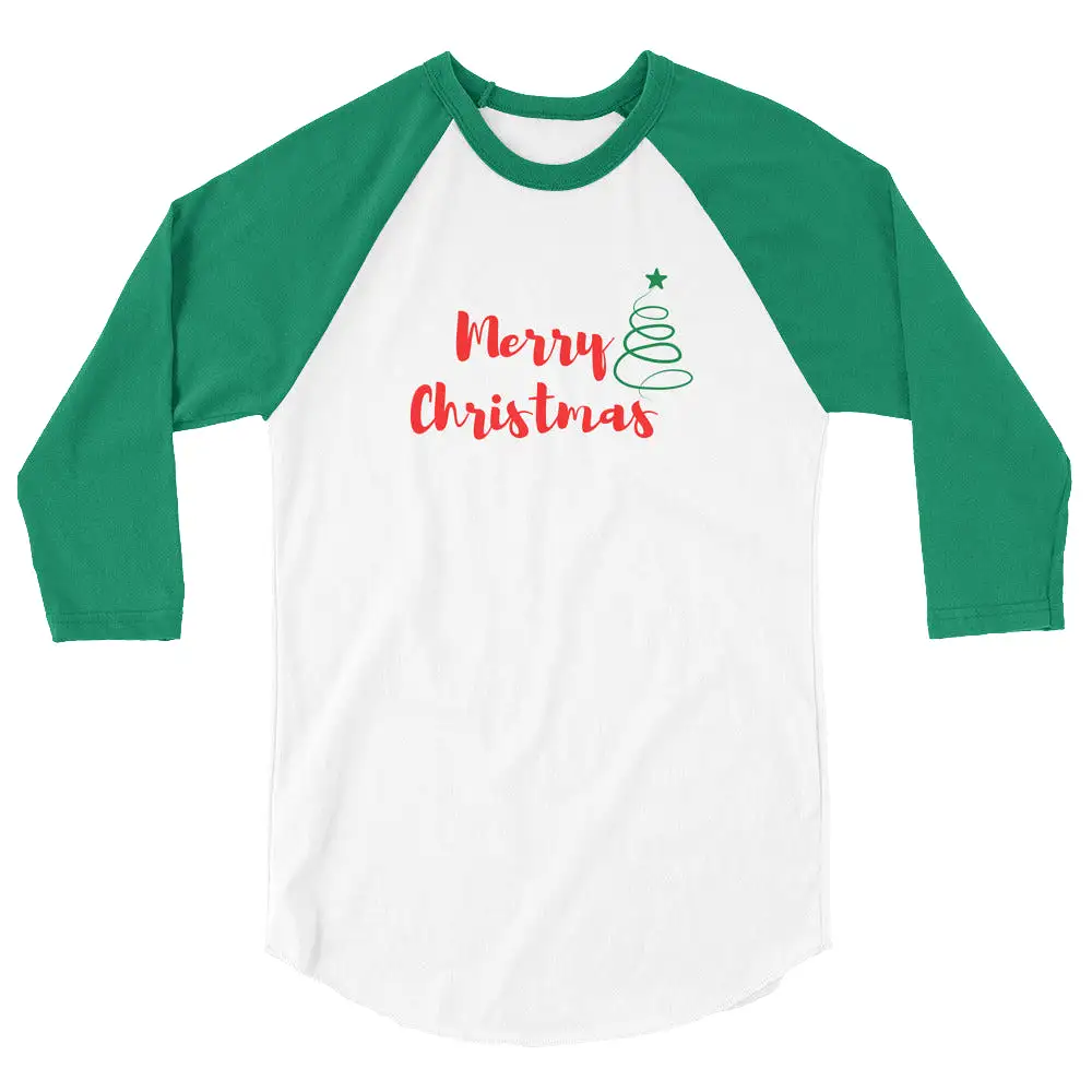 Merry Christmas sleeve raglan shirt