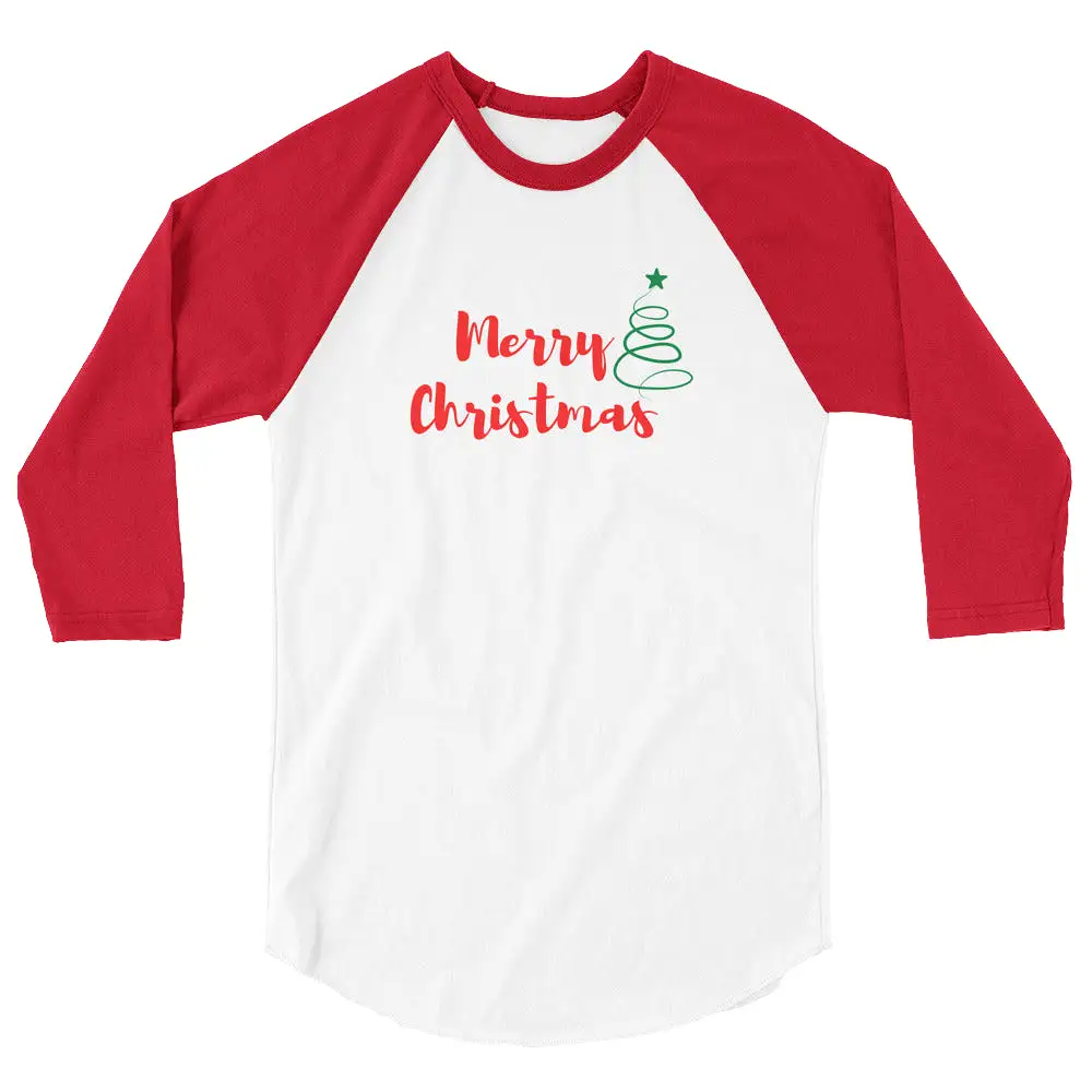 Merry Christmas sleeve raglan shirt