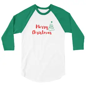 Merry Christmas sleeve raglan shirt