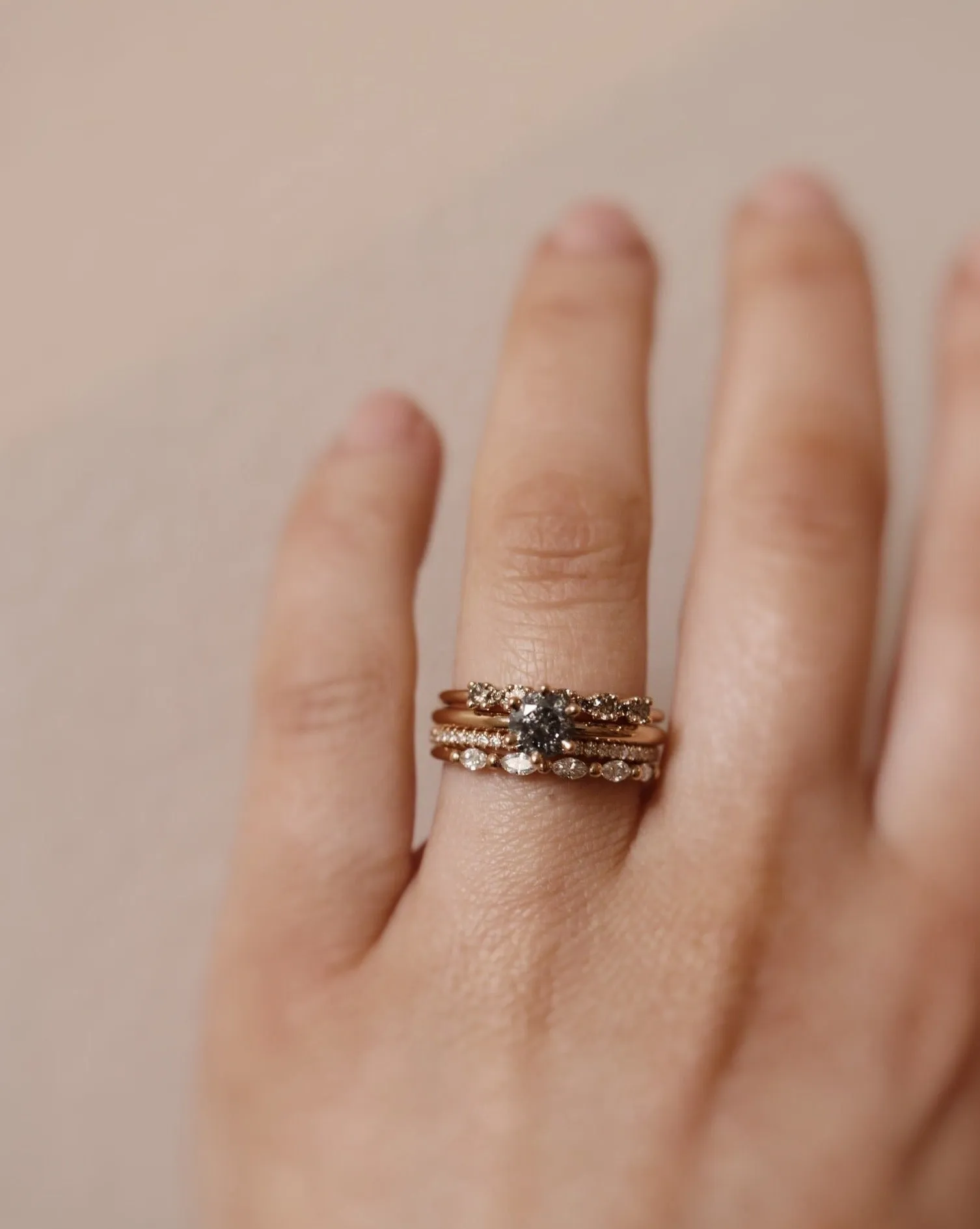 Mini Brigitte Ring with Champagne Diamonds