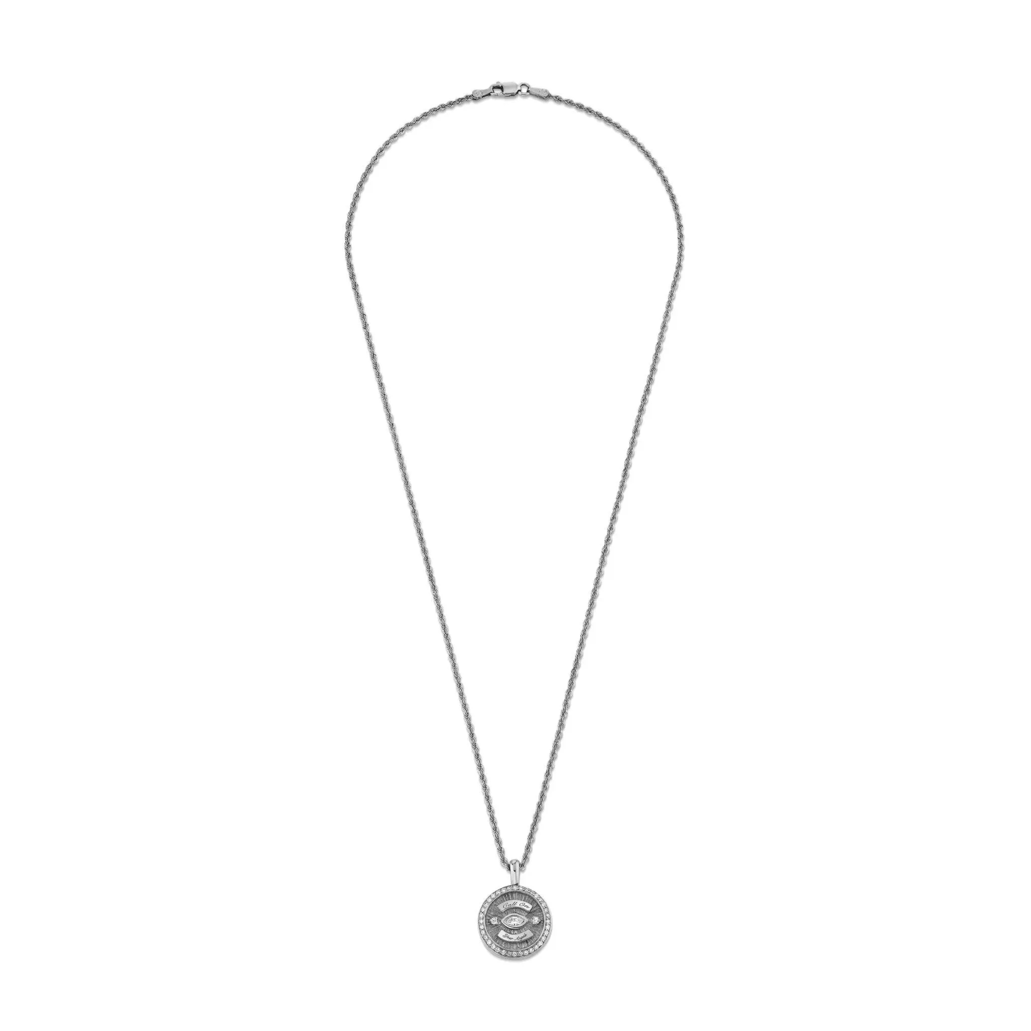 Mini Call On Your Angels Coin Necklace with Diamond Frame