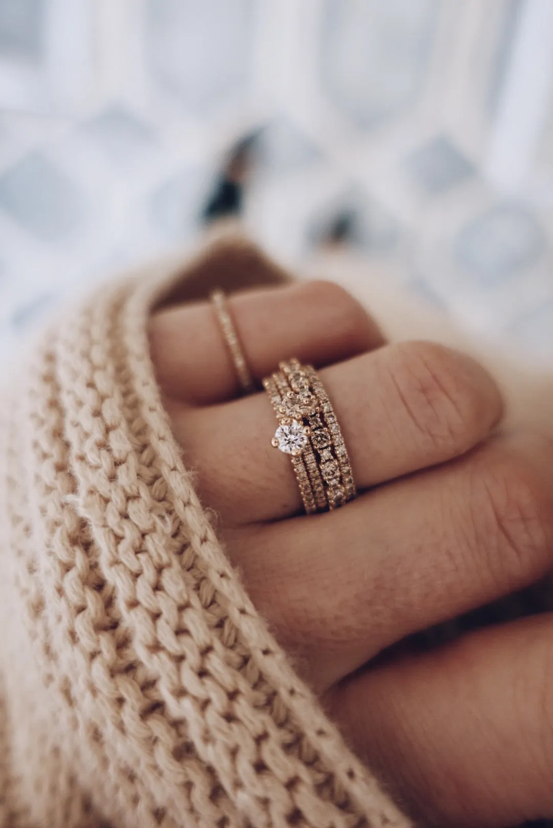 Mini Kelly Ring with Champagne Diamonds