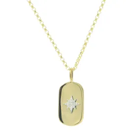 Mini Star Dogtag Necklace With Diamonds