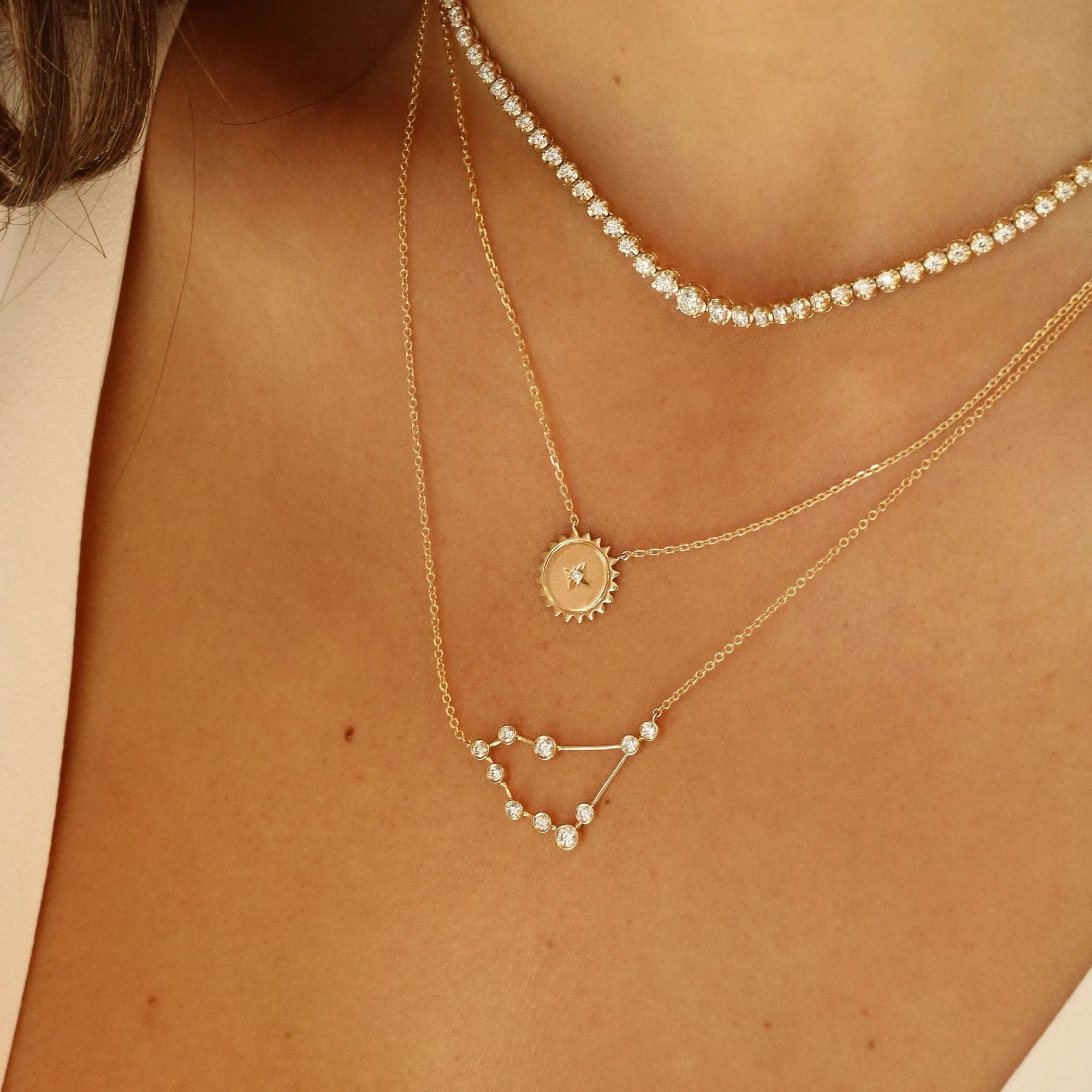 Mini Sunshine Necklace with Star Set Diamond | Ready to Ship