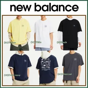 New Balance  |Unisex Street Style Plain Short Sleeves Logo T-Shirts