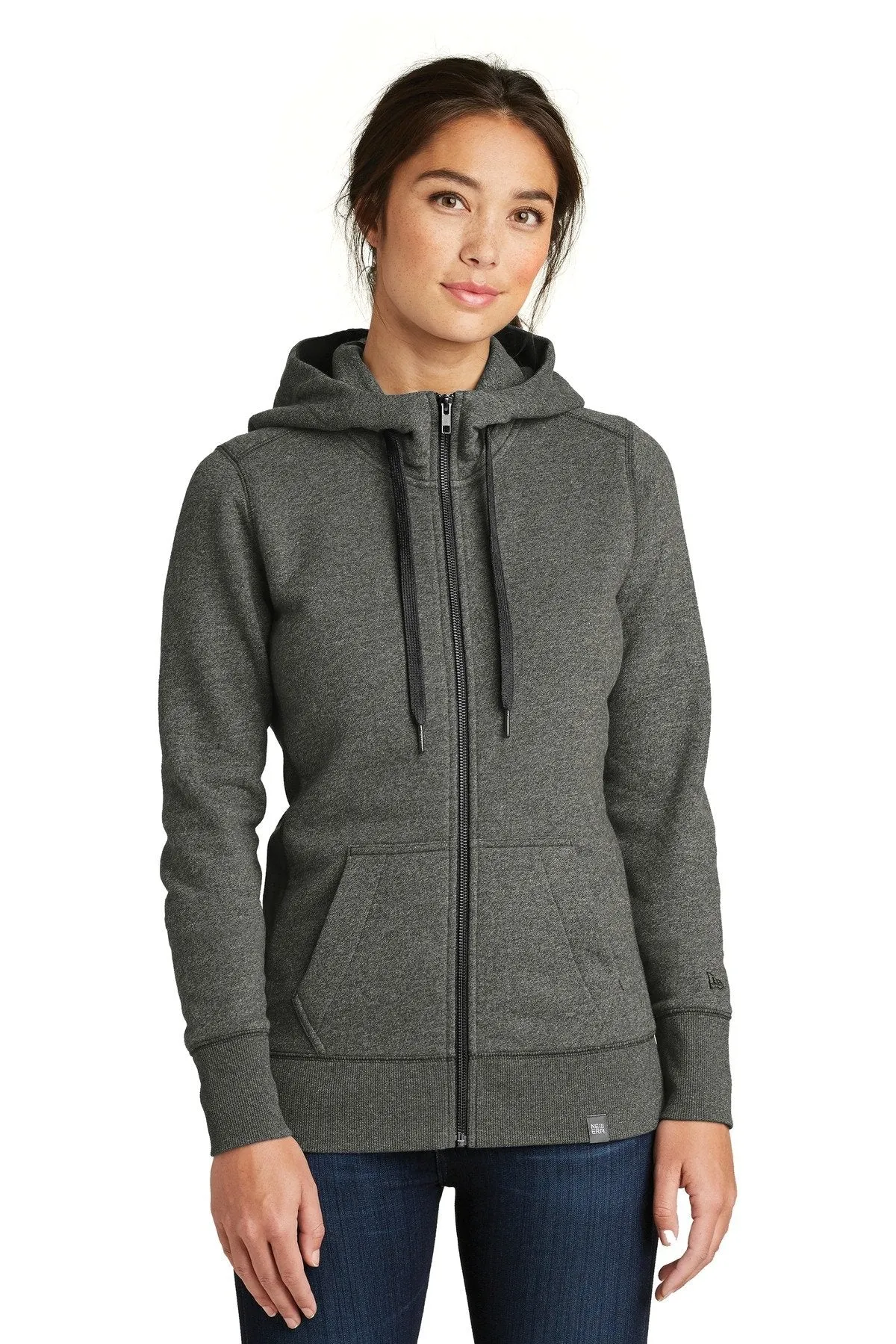 New Era Ladies French Terry Full-Zip Hoodie LNEA502 Black Twist