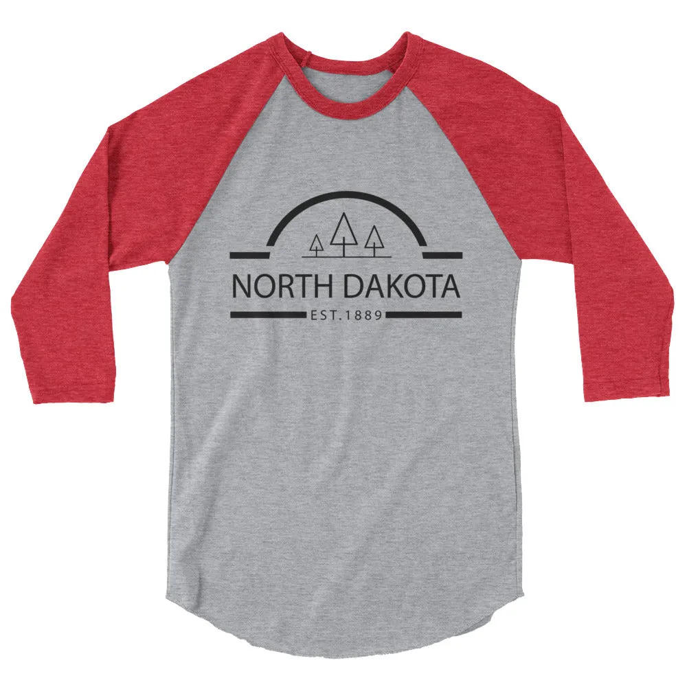 North Dakota - 3/4 Sleeve Raglan Shirt - Established