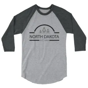 North Dakota - 3/4 Sleeve Raglan Shirt - Established